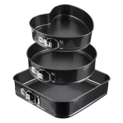 Set 3 forme pentru copt prajituri cu fund detasabil, 24/26/28 cm foto