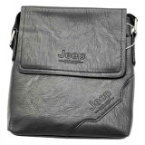 Borseta Jeep BULUO, Piele Ecologica, 18x20x4.5 cm, Maro, Negru, Maro Inchis