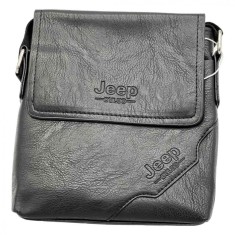 Borseta Jeep BULUO, Piele Ecologica, 18x20x4.5 cm, Maro, Negru, Maro Inchis