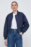 Marella geacă bomber femei, culoarea bleumarin, de tranziție, oversize 2413480000000