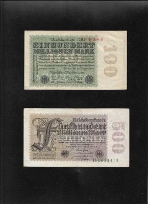 Set 100 + 500 milioane marci mark 1923 foto