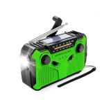 Radio Portabil Camping, lampa LED, cu Dinam, Lanterna, Incarcare Solara, Baterii si Priza, Powerbank 4000 mAh, Alarma SOS, Verde