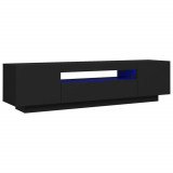 Comodă TV cu lumini LED, negru, 160x35x40 cm