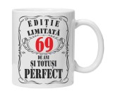 Cana alba personalizata &quot;editie limitata&quot;, 69 ani, INOVATIX&reg;. 330ml, Oem