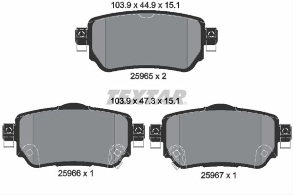 Set placute frana TEXTAR 2596501