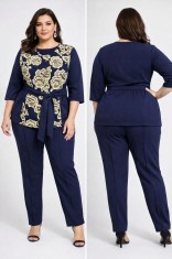 Compleu Elegant Bluza si Pantalon Glami Navi - 60Marimea