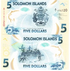 Insulele Solomon 5 Dollars 2019 P-W38(1) Polimer UNC foto