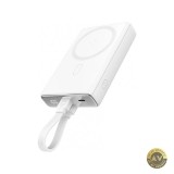 Baterie Externa Wireless Joyroom JR-PBM01 10000mAh 20W QC + PD + FQI 1 x Lightning - 1 x QI - 1 x USB-C Alba
