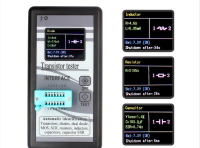 Tester tranzitori ESR mosfet condensatori diode rezistori SCR foto