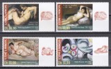 Sao Tome si Principe 2020 - Picturi nud de Rubens, Picasso, Goya, Freud, Serie cu Tapsuri cu perforații doar pe 2 laturi, MNH
