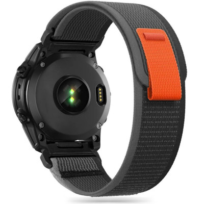 Curea Tech-Protect Nylon pentru Garmin Fenix 3/5X/3Hr/5X Plus/6X/6X Pro/7X Negru/Portocaliu foto