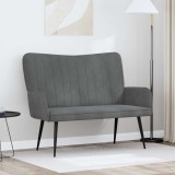vidaXL Canapea cu două locuri Gri &icirc;nchis 115 x 61 x 87 cm Catifea 42028961