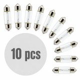 Bec auto C5W 12V 5W 11x35 mm, lumina alba, set 10 bucati Carguard