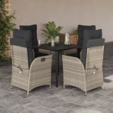 vidaXL Set mobilier de grădină cu perne, 5 piese gri deschis poliratan 3213285