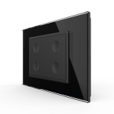 Cumpara ieftin Intrerupator Touch Cvadruplu Livolo, Rama Sticla Neagra, Standard Italian