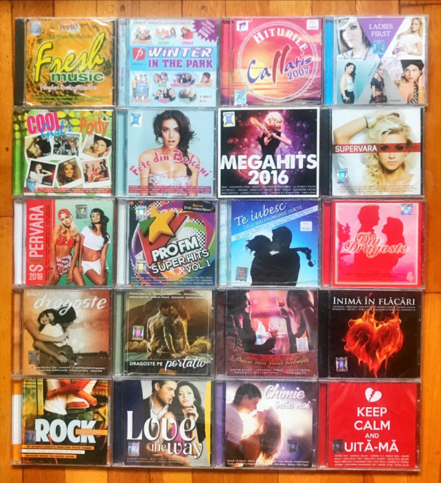 CD sigilate Roton &amp; Cat Music cu hituri romaneasti, mixte &amp; straine (pret/buc.)