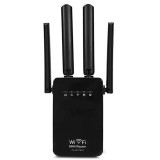 Cumpara ieftin Amplificator de Semnal Wireless Edman, Range Extender Retea WIFI, Retea 2,4GHz, Viteza 300Mbs, 4 Antene, Slot LAN, Compatibil cu 3G / 4G / 5G, Raza de