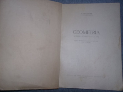 carte veche de colectie,geometrie a.hollinger manual clasa a VI-a-1961,T.GRATUIT foto