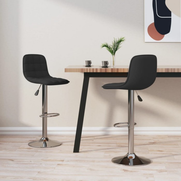 vidaXL Scaune de bar, 2 buc., negru, material textil