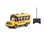 Autobuz scolar cu telecomanda si lumini 22 cm