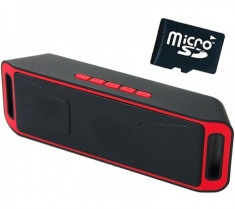 Boxa Portabila Bluetooth iUni DF02, Radio, Red + Card 4GB Cadou foto