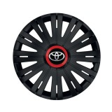Set 4 capace roti Negre Cu Inel Rosu Active R15 pentru gama auto Toyota, Autohelix MSA