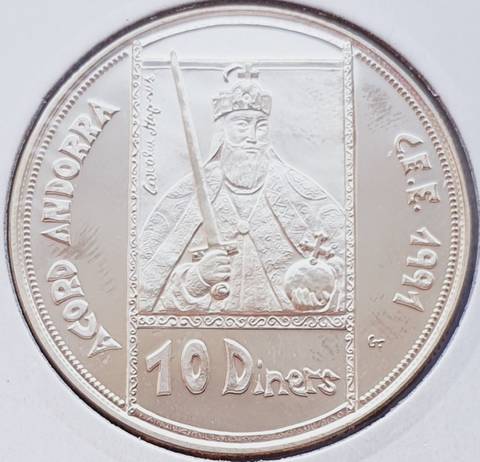 62 Andorra 10 diners 1992 Trade Contract with EU km 71 argint