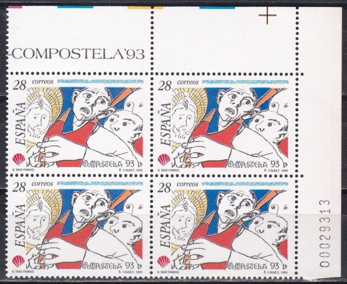 Spania 1993 - Anul Sf&acirc;nt - Compostela, Bloc de 4, MNH