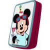 Penar echipat Mickey Mouse cu 2 fermoare, 31 piese: creioane colorate, pixuri, radiera, rigla, ascutitoare, blocnotes, orar