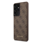 Husa Plastic - TPU Guess 4G pentru Samsung Galaxy S21 Ultra 5G, Maro GUHCS21LG4GFBR