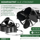 Ventilator pentru soba/semineu Strend Pro pe burlan, termo, 4 pale, negru