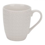 Cană Porțelan, Model Reliefat, Culoare Alb, Capacitate 0,2 L, Lavabilă &Icirc;n Mașina De Spălat Vase, Compatibilă Cuptor Microunde, Oem