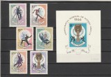 ROMANIA 1966 LP 627 LP 628 CAMPIONATUL MONDIAL DE FOTBAL ANGLIA SERIE + COLITA NEDANTELATA STARE MNH