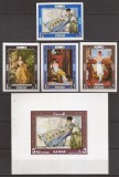 AJMAN PICTURA FRANCEZA ( serie + colita ndt. ) MNH