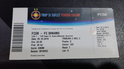 BILET FCSB -Dinamo foto