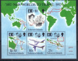 SOLOMON 1992, Aviatie, Corabii, Columb, bloc neuzat, MNH, Nestampilat