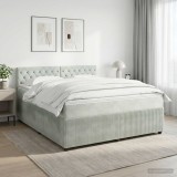Cumpara ieftin Pat boxspring cu saltea Gri deschis 160 x 200 cm Catifea