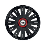 Cumpara ieftin Set 4 capace roti Negre Cu Inel Rosu Active R16 pentru gama auto Fiat, Autohelix MSA