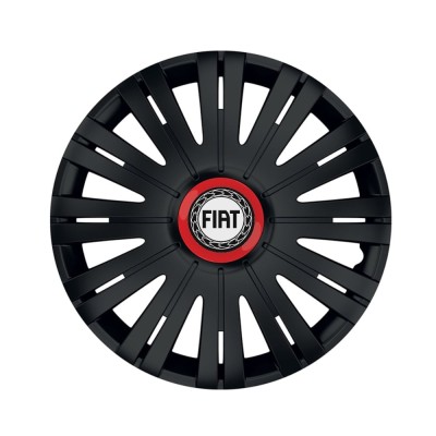 Set 4 capace roti Negre Cu Inel Rosu Active R16 pentru gama auto Fiat foto