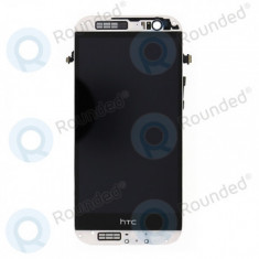 Capac frontal modul display HTC ONE M8 + LCD + digitizer alb