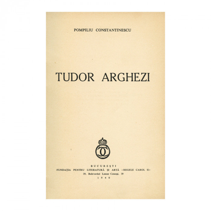 Pompiliu Constantinescu, Tudor Arghezi, 1940, exemplar bibliofil