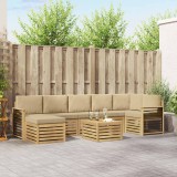 vidaXL Set de canapele de exterior 8 pcs Alb și Bej 59 x 59 x 37 cm 3392248