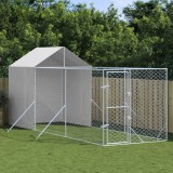 VidaXL Padoc de exterior cu acoperiș argintiu 2x6x2,5m oțel galvanizat