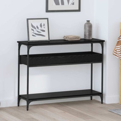 vidaXL Masă de consolă Stejar negru 100 x 29 x 75 cm Lemn compozit foto