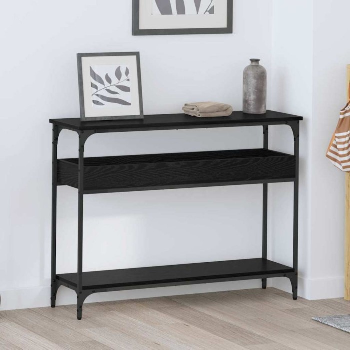 vidaXL Masă de consolă Stejar negru 100 x 29 x 75 cm Lemn compozit