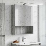 vidaXL Dulap cu oglindă pentru baie Gri Sonoma 50 x 14,5 x 70 cm 889212