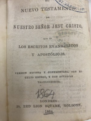 1864 El Nuevo Testament de Nuestro Senior Jesu Cristo, Londres, small 7x10.5 cm foto