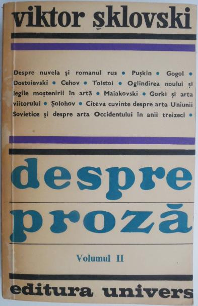 Despre proza, vol. II &ndash; Viktor Sklovski (putin patata)