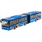 Autobuz Jucărie Die Cast, Model Scală 1:48, Culoare Albastru-Galben, Metal, 21x3x3cm