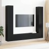 VidaXL Set de 6 piese pentru birou TV - Montat pe perete, lemn prelucrat de stejar negru 3393199
